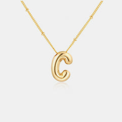 Gold-Plated Bubble Initial Necklace Trendsi