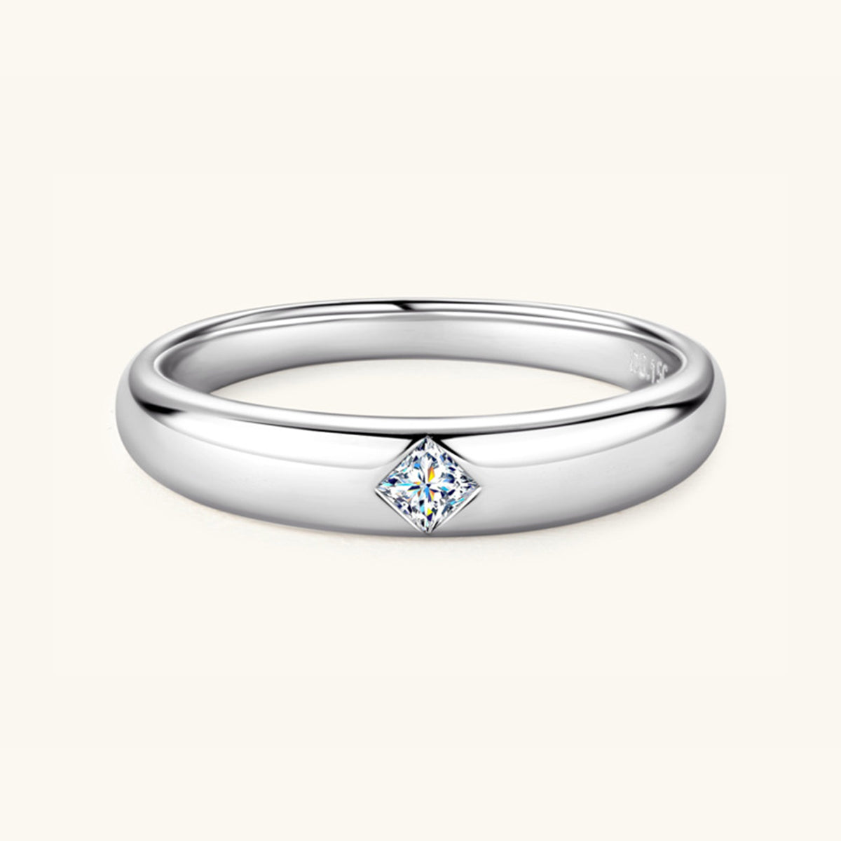 925 Sterling Silver Inlaid Moissanite Ring Trendsi