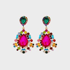 Teardrop Shape Rhinestone Alloy Dangle Earrings Trendsi