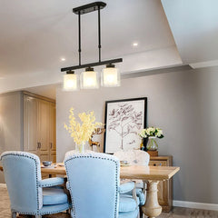 Adjustable Glass Ceiling Light for Modern Kitchen Island – Elegant Design in Two Sizes