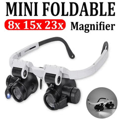 Aura LED Head Magnifier | Adjustable Hands-Free 8X 15X 23X Viewing