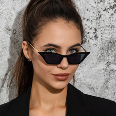 Ava Women's Sunglasses | Cat-Eye Frame with Golden Accents