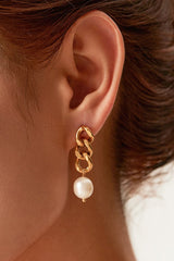 Stainless Steel Pearl Earrings Trendsi