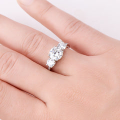 3 Carat Moissanite 925 Sterling Silver Ring Trendsi