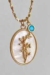 Flower Shell Pendant Copper Necklace Trendsi