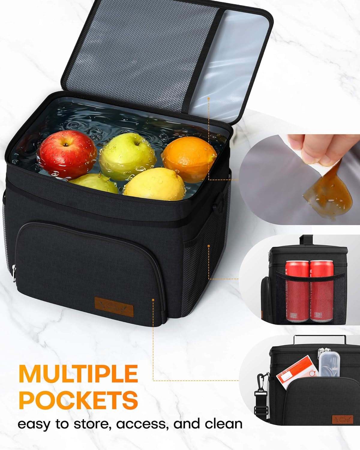Insulated Lunch Box Men Women Leak-Proof Cooler Lunch Bag 9L