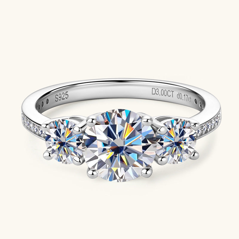 3 Carat Moissanite 925 Sterling Silver Ring Trendsi