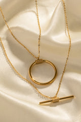 Double-Layered Stainless Steel Necklace Trendsi