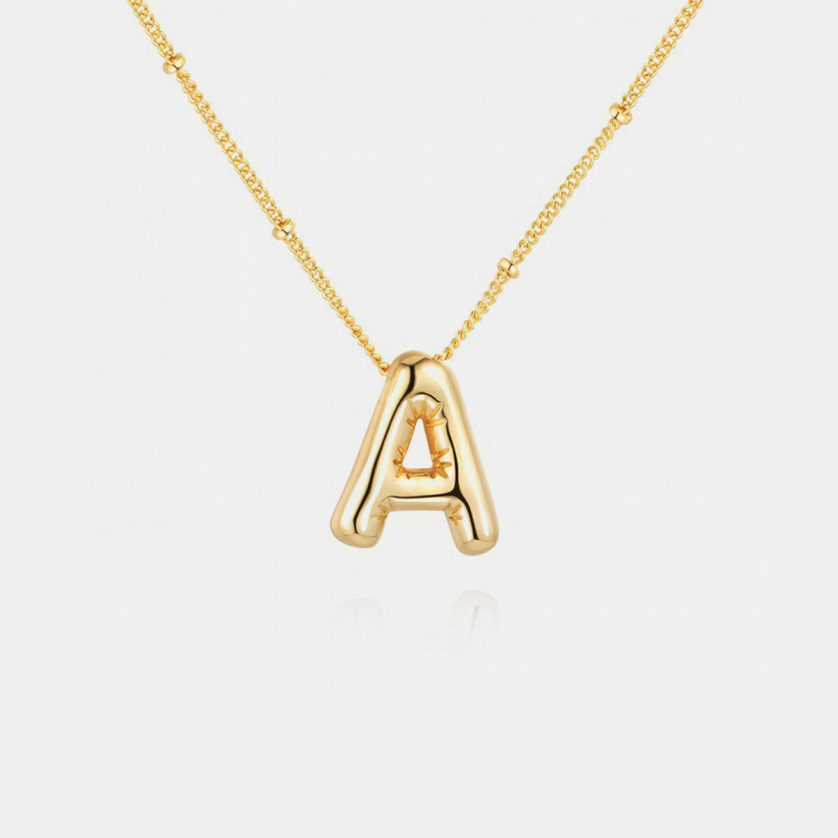 Gold-Plated Bubble Initial Necklace Trendsi