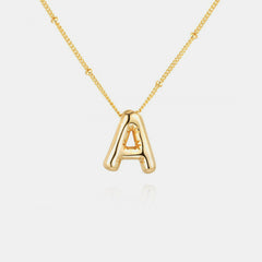 Gold-Plated Bubble Initial Necklace Trendsi