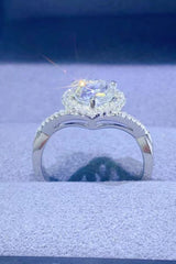 Adored 1 Carat Moissanite 925 Sterling Silver Heart Ring Trendsi