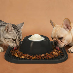 Balanced Slow Feeder Dog Bowl | Silicone Kibble Bowl With Lick Mat