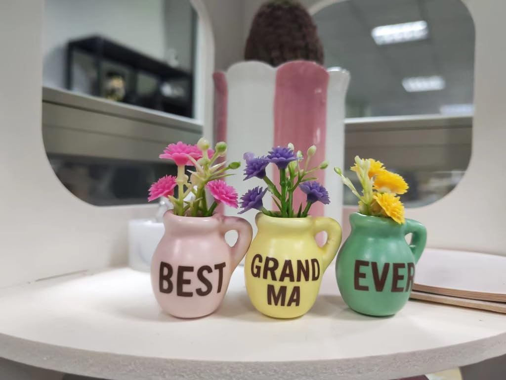 Mini Vase Magnets for Fridge - Christmas Grandma Gifts from Granddaughter, Best for Grandma for Birthday