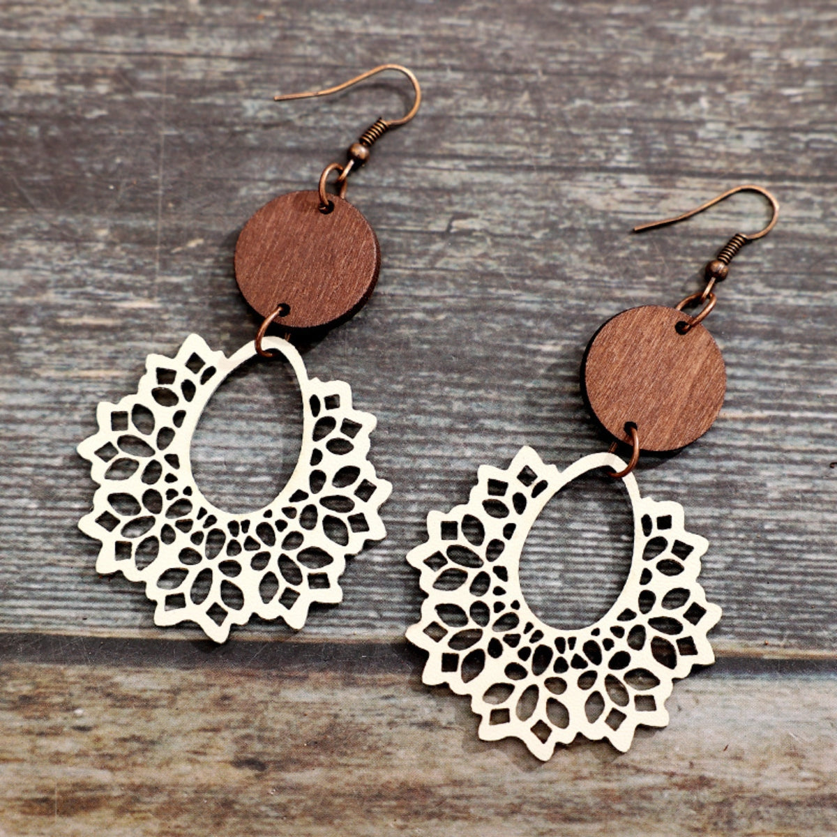 Geometric Cutout Dangle Earrings Trendsi