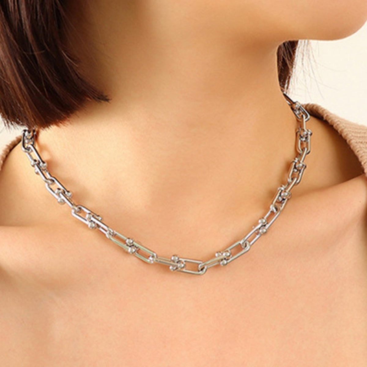 Chunky Chain Titanium Steel Necklace Trendsi