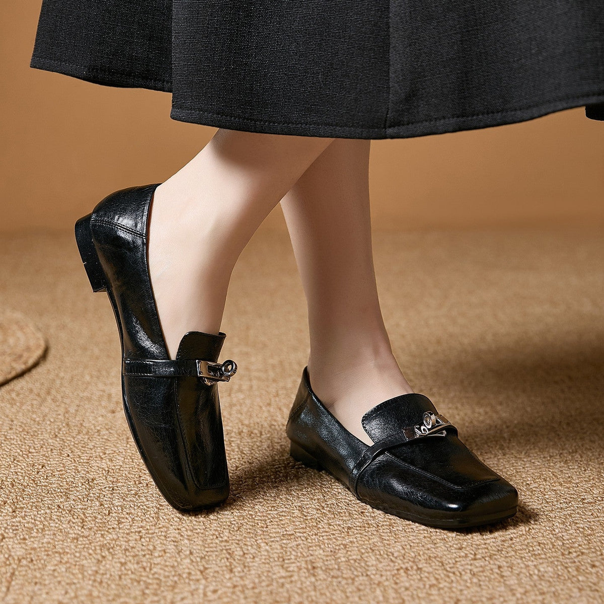 Bellagio Leather Square Pumps