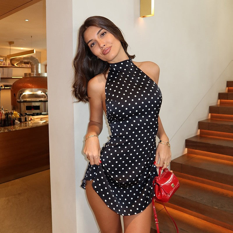 Bellina Halter Polka Dot Dress