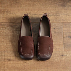 Bellucchi Genuine Leather Square Toe Loafers