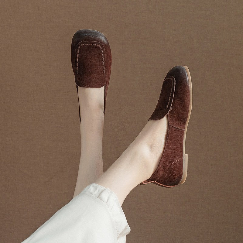 Bellucchi Genuine Leather Square Toe Loafers