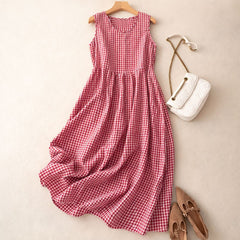 Belluno Checkered Midi Dress