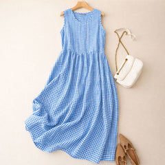 Belluno Checkered Midi Dress