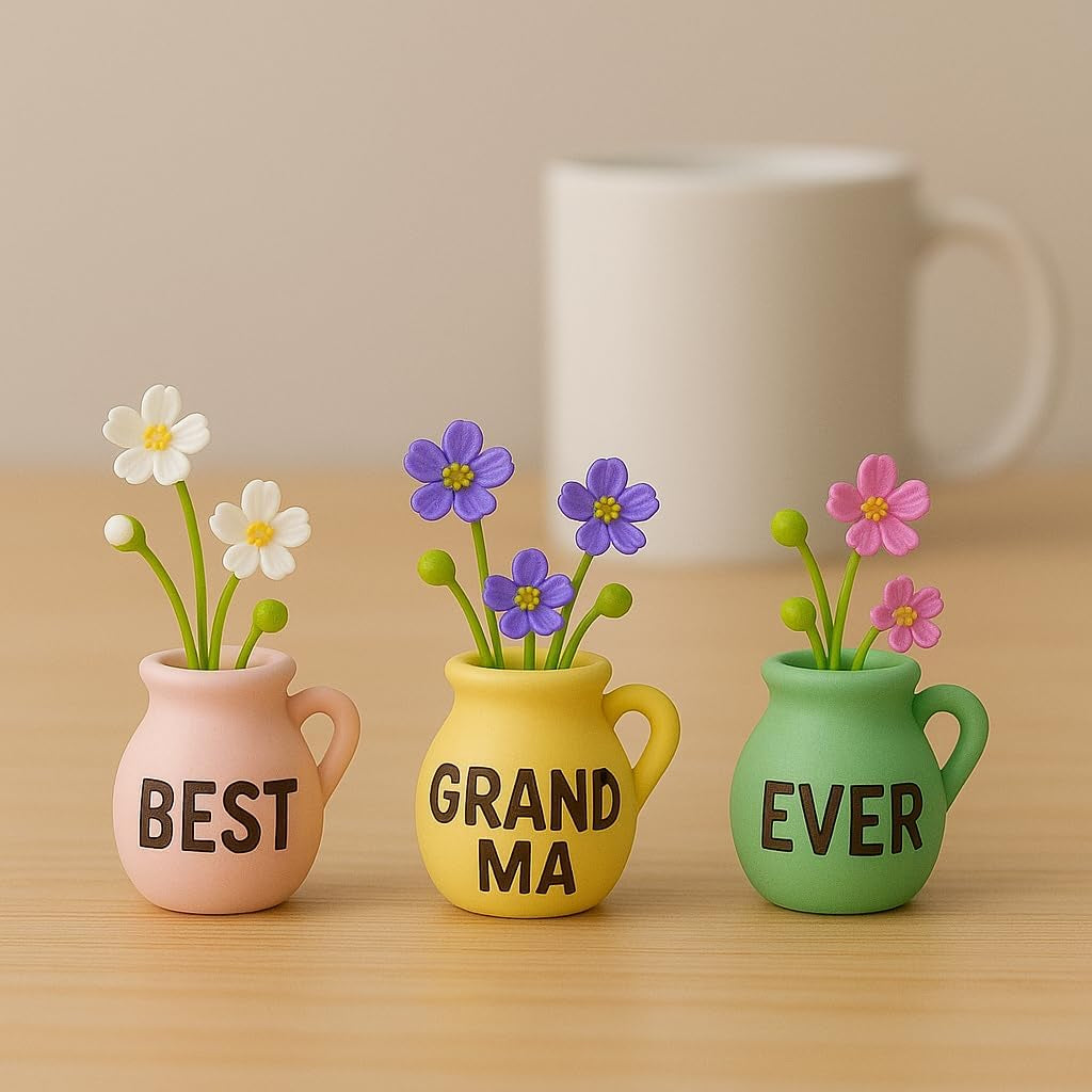 Mini Vase Magnets for Fridge - Christmas Grandma Gifts from Granddaughter, Best for Grandma for Birthday