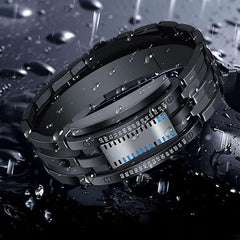 Binary LED Wristwatch | Alloy Case And Strap | 30M Water-Resistant Digital Display