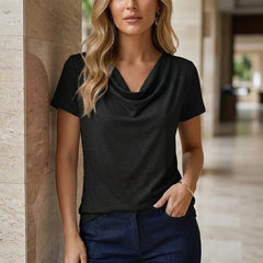Birdie Draped Cowl Neck Tee