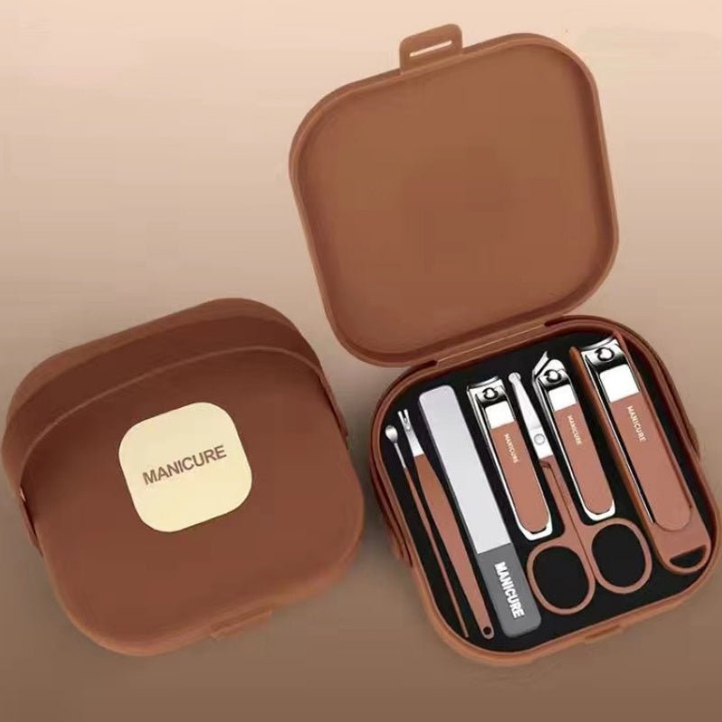 Bristol Manicure Set | 7-Piece Men's Grooming Kit, Carbon Steel