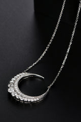 1.8 Carat Moissanite Crescent Moon Shape Pendant Necklace Trendsi