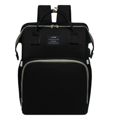 Multifunctional Maternity Diaper Backpack with Foldable Crib & Mosquito Net