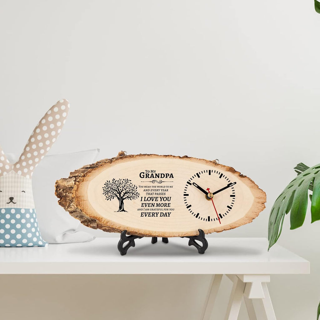 Grandpa Gifts, Wooden Clock Birthday Gifts for Grandpa Grandfather