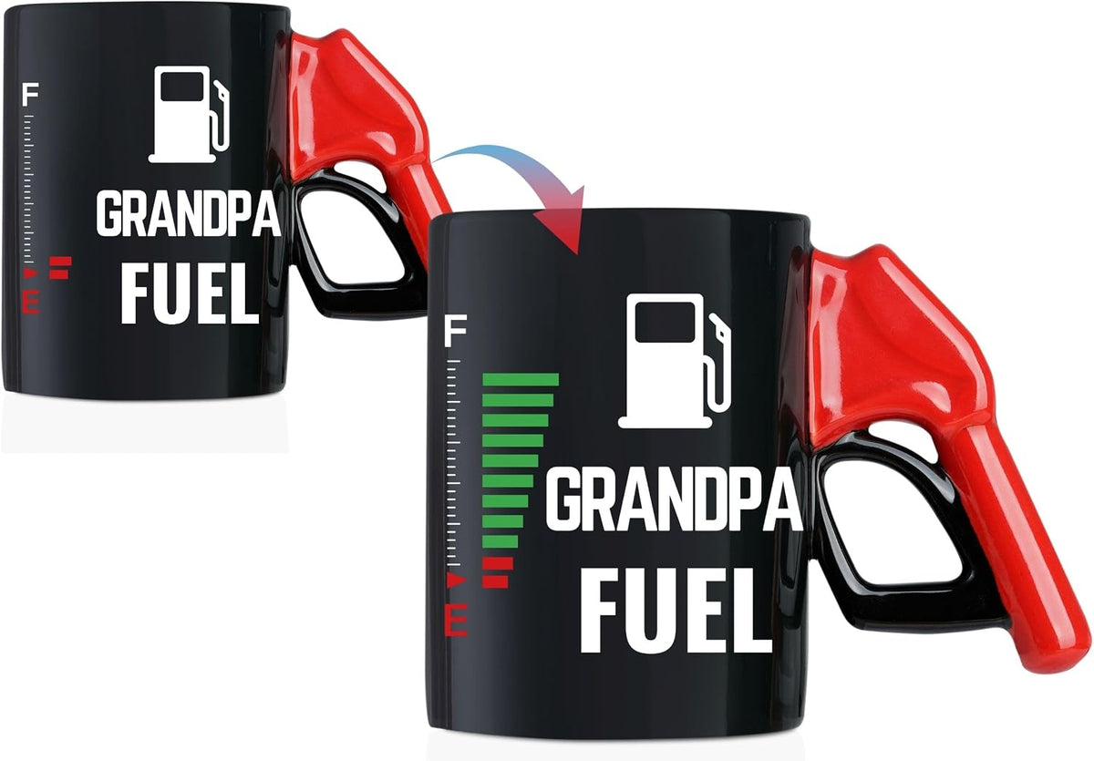 Grandpa Gifts Color Changing Fuel Coffee Mug with Fueling Nozzle Handle, Funny Gifts for Grandpas, 13.5Oz/400Ml for Christmas, Father'S Day