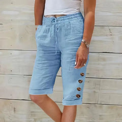Women’s High-Waist Cotton Wide-Leg Pants