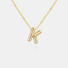 Gold-Plated Bubble Initial Necklace Trendsi