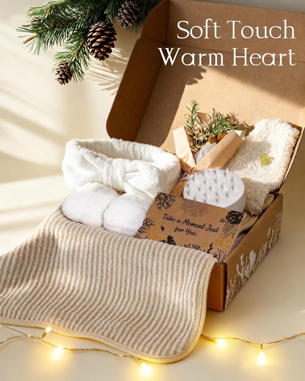 11Pcs Natural Pampering Spa Gift Baskets for Women, Coconut