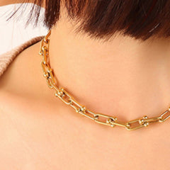 Chunky Chain Titanium Steel Necklace Trendsi