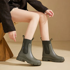 Stylish Women's Waterproof Non-Slip Rain Boots – Height Increasing & Wear-Resistant (+Free Gift Included)