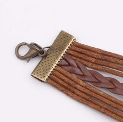 Alloy PU Leather Rope Bracelet Trendsi