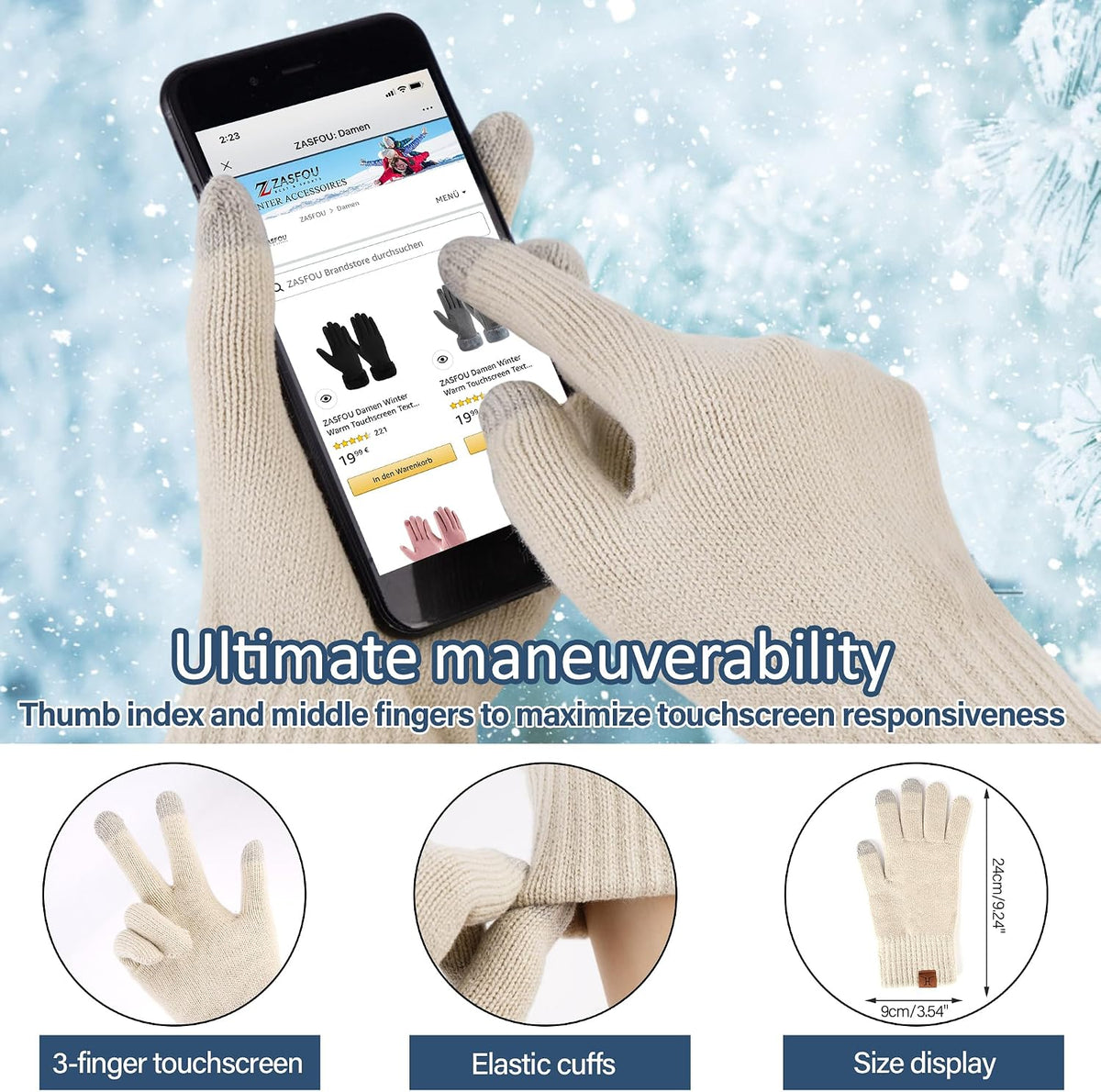 Winter Beanie Hats for Men Touchsreen Gloves Scarf Gifts for Men