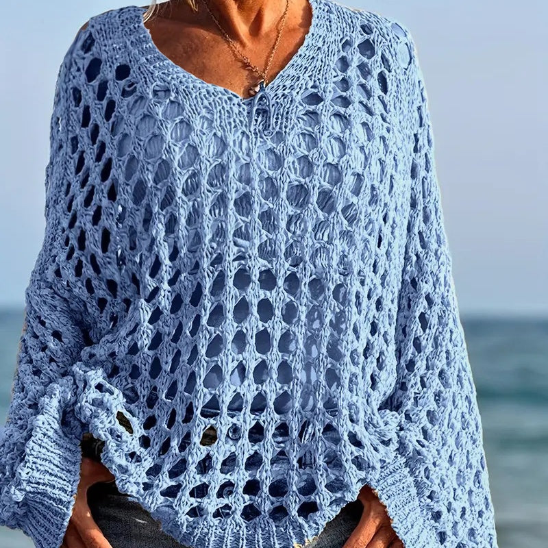 Celeste Airy Crochet Knit Top | Relaxed Fit Warm-Weather Layer