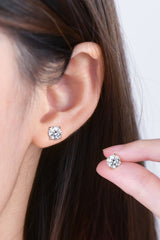 2 Carat Moissanite 925 Sterling Silver Stud Earrings Trendsi