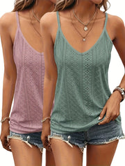 Chanoire Perforated V-Neck Set