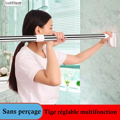 ClickFix™ – Universal Telescopic Curtain Rod Without Drilling for Bathroom and Kitchen [50% Off]