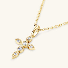 925 Sterling Silver Moissanite Cross Pendant Necklace Trendsi