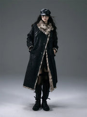 Reversible Leopard Pattern Black Coat with Studs Design (+Free Gift Included)