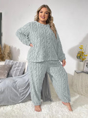 Pure Color Jacquard Cotton Velvet Warm Suit Pajamas