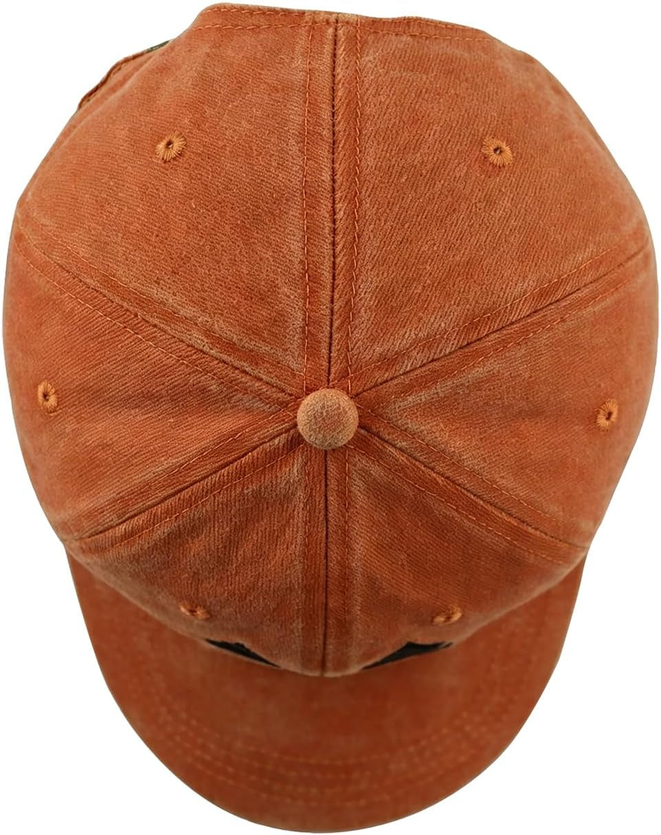 Halloween Pumpkin Hat for Men Women, Adjustable Embroidered Baseball Cap