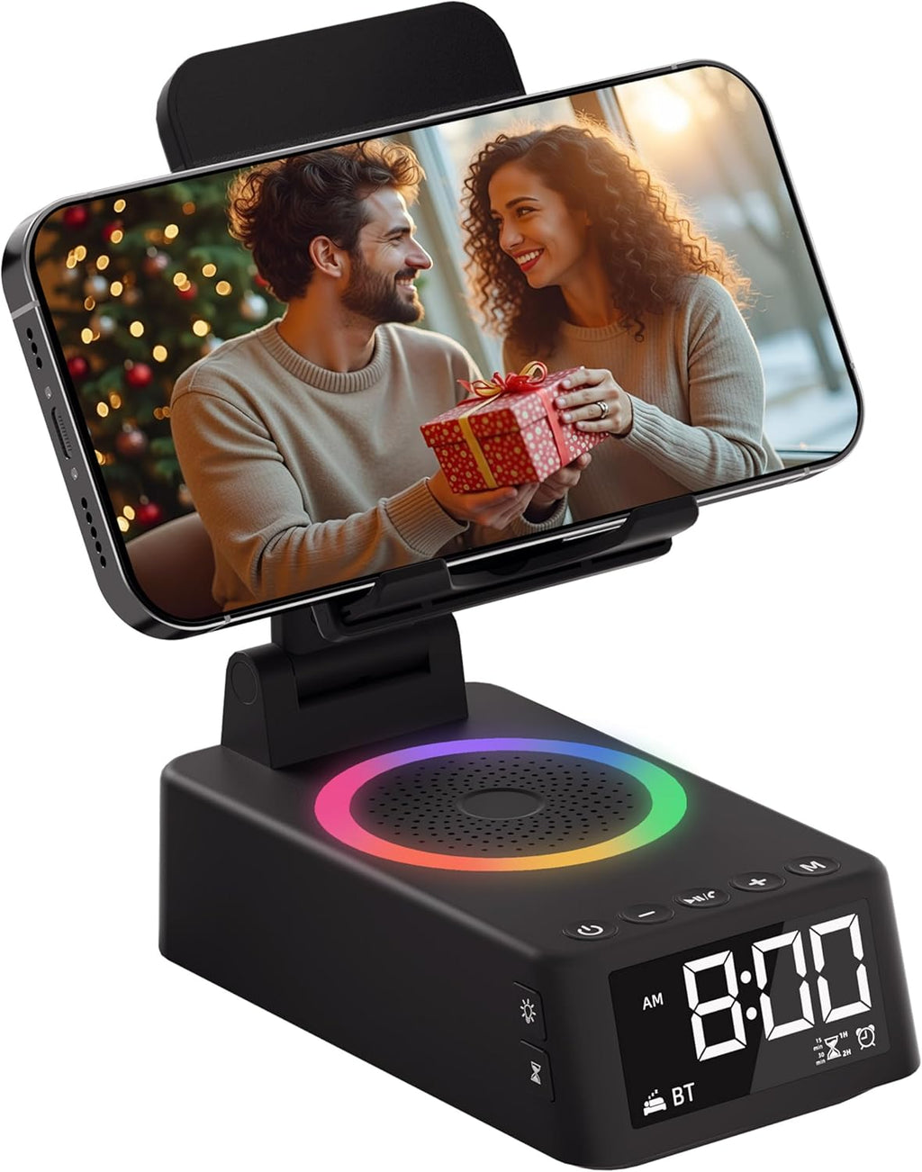 Gifts for Men Women, Bluetooth Speaker with Phone Stand White Noise Machine