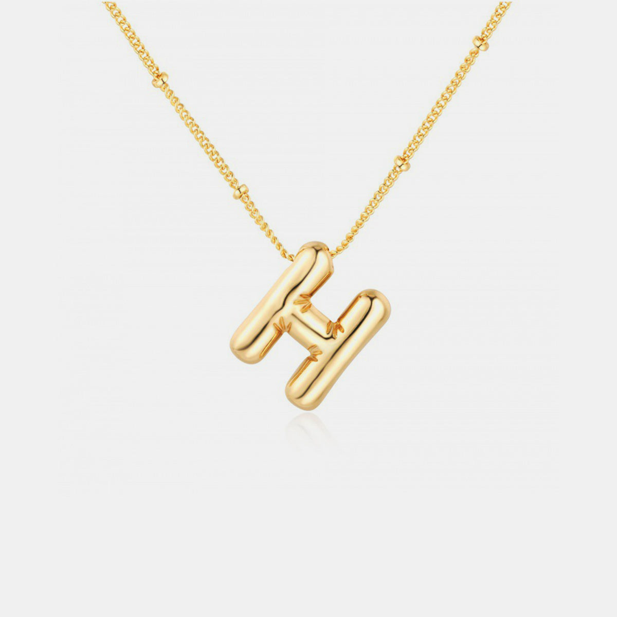 Gold-Plated Bubble Initial Necklace Trendsi